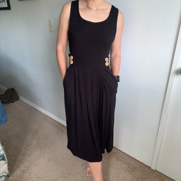 Field Day Black Cutout Midi Dress – Made in Oakland, CA - Picture 1 of 9